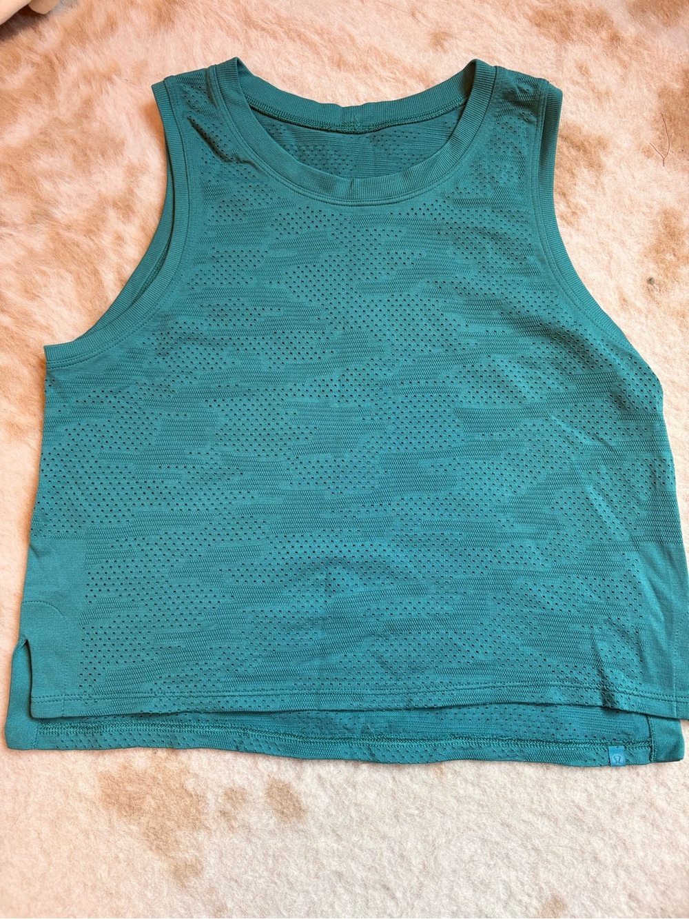 lululemon athletica teal perforated athletic tank